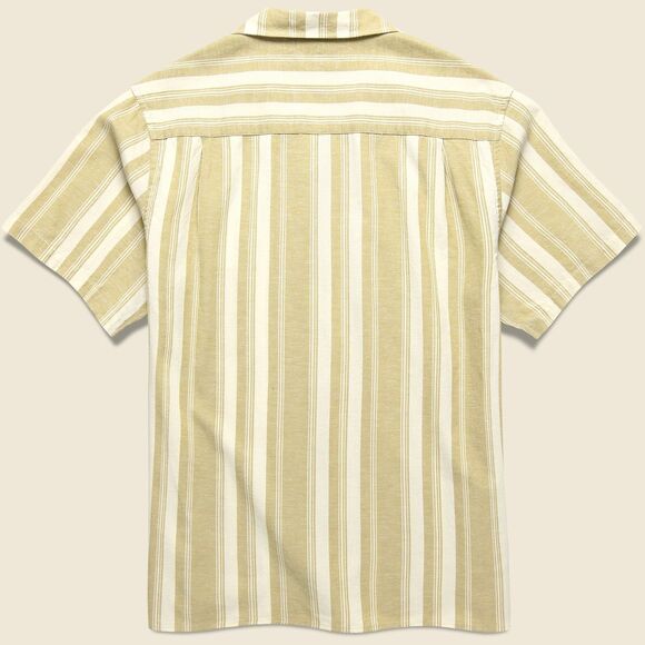 Katin Ian Linen Blend Shirt in Brass ( Tan and White Stripe ) | Medium - Picture 3 of 7